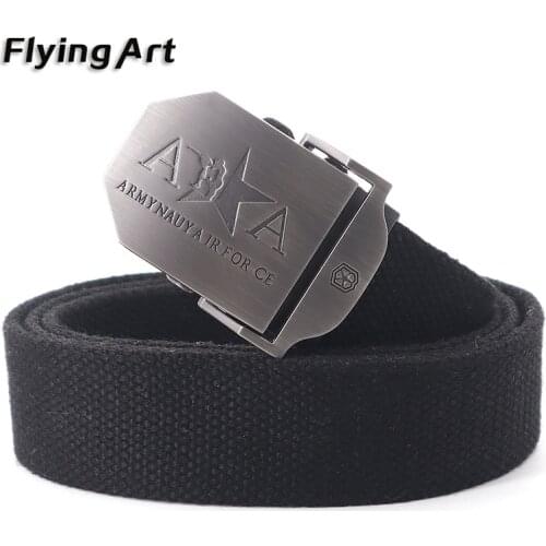FLying Art Automatic Buckle Mens Belt high-quality Belt mens outdoor Multi-functional high-quality Camouflage Cotton Belt