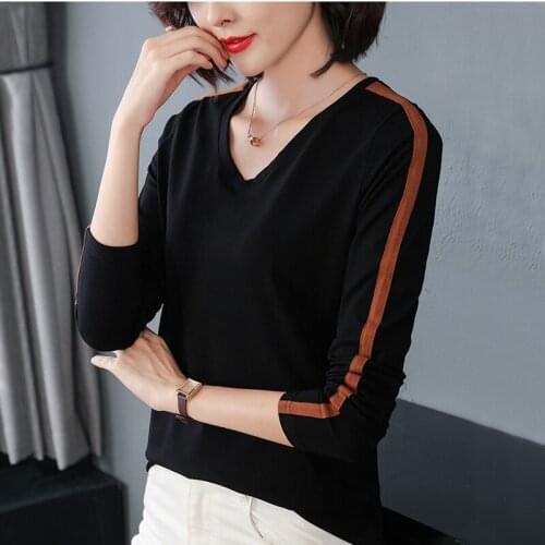 Fashion tee shirt femme v-neck black t shirt women 2020 plus size cotton tshirt woman t-shirts koszulki damskie camisetas mujer