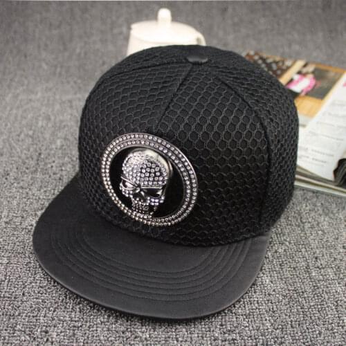 2019 new acrylic Metal skull Baseball Cap hip-hop cap Adjustable Snapback Hats for men and women