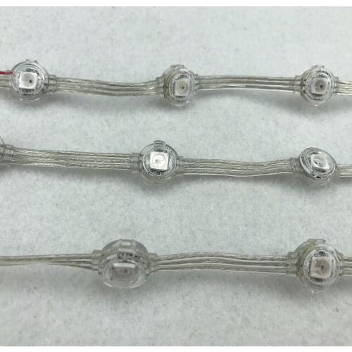 10mm/8mm/5mm/4mm pitch IP68 rated RGB addressable;WS2812B 5V pixel module;40pcs a string;clear wire