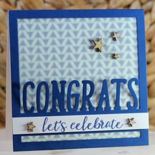 Congrats Words Square Frame Metal Cutting Dies Stencils for DIY Scrapbooking Decorative Crafts Embossing Paper Cards New 2018