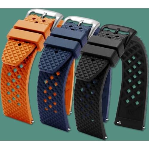 Fluorine rubber watch strap quick release style for Armani c-itizen light kinetic energy watch chain 20 22mm male watchband belt