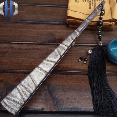 Titanium Alloy Folding Fan Carving Iron Bamboo Iron Fan Gift Custom Martial Arts Kung Fu Defense EDC Tools