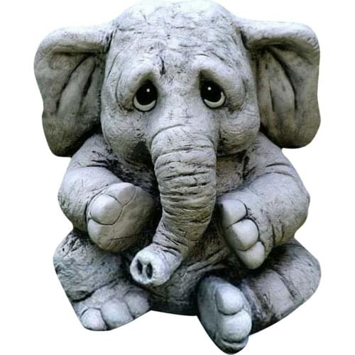 Elephant Statue Animal Resin Art Cute Sculptures Outdoor Decor Garden Courtyard Decoration