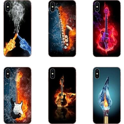 TPU Phone Capa Art Fire And Ice Guitar Music For Samsung Galaxy Note 10 pro Plus Lite 9 8 5 4 3 M60s M40 M30 M30S M20 M10 M10S