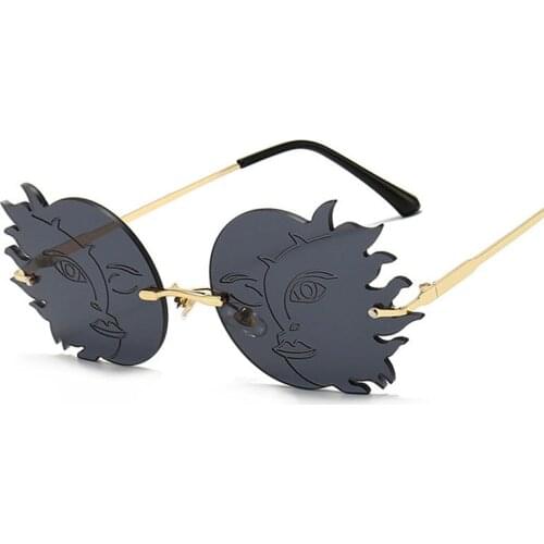 Veshion Frameless Funny Sunglasses Party Men Women Fashion Shades UV400 Vintage Glasses