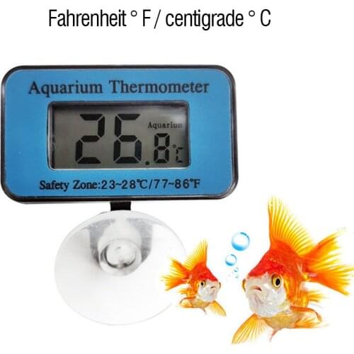Waterproof Digital LCD Display Fish Tank Aquarium Thermometer Submersible with Suction Cup Temperature Meter