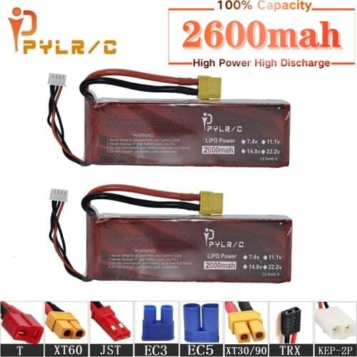 High Rate 11.1v 2600mAh Lipo Battery For RC Helicopter Parts 3s Lithium battery 11.1v 45C RC Cars Airplanes Drone Battery T/XT60
