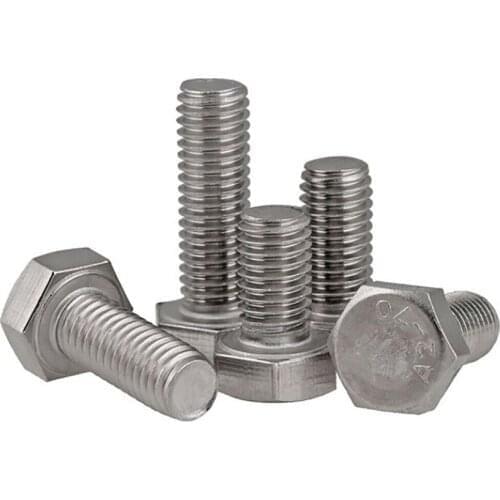 1Pcs M10 M12 M14 M16 Full Thread External Hex Head Screws 304 Stainless Steel Outside Hexagon Bolts Length 16mm-200mm