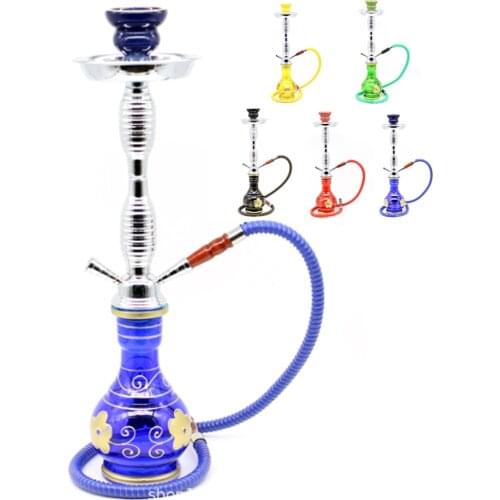 1Pcs Glass Hookah Height 54cm Shisha Pipe With Ceramic Bowl Hose Charcoal Tongs Smoking Accessories Narghile Chicha Hookah Set