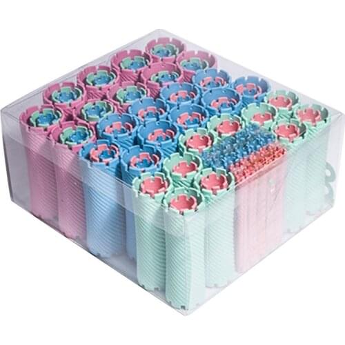 100Pcs/Set 10 Sizes Hair Perm Rods Kit Cold Permanent Bar Plastic Curlers Rollers Set Wave Fluffy Corn Hair Maker Styling