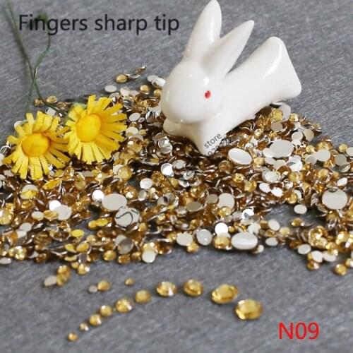 1000pcs SS6-SS30 Mixed Size charming beautiful Crystal Huang 14 facet round diamond sparkling acrylic nail art decoration N09