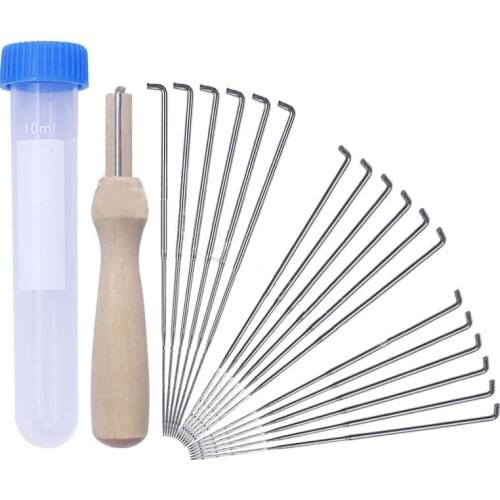 18Pcs/set 3 Sizes Felting Needles Artesanato Wool Felt Pocked Needles Set DIY Craft Felt Tools with Wood Handle with Bottle