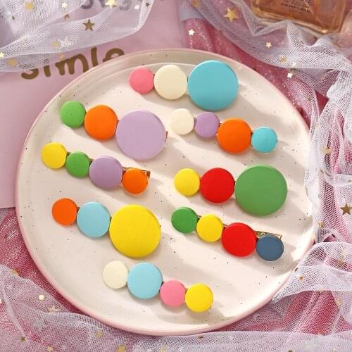 2Set Retro New Girls Dot Cute Hairpins Children Women Sweet Barrettes Hair Clips Headband Fashion Scrunchies Hair Accessories