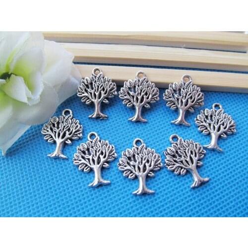 200pcs Antique Silver tone/Antique Bronze Filigree Lucky Wish Tree of Life Pendant Charm Finding,DIY Accessory Jewellry Making