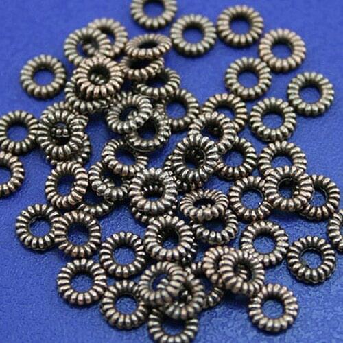 200pcs DULL copper-tone / tibetan silver color /dark gold color round textured bead