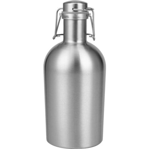 2L Stainless Steel Homebrew Beer Growler Secure Swing Top Lid Big Capacity Beer Bottles For Outdoor Promotion
