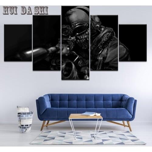 5 Panel Game Call Duty Ghosts Wallpapers Canvas Painting Print Bedroom Home Decor Modern Wall Art Painting Poster Picture Frame