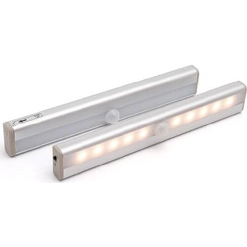 6/10 LEDs Motion Sensor Light Cupboard Wardrobe Bed Lamp LED Under Cabinet Night Light For Closet Stairs Kitchen