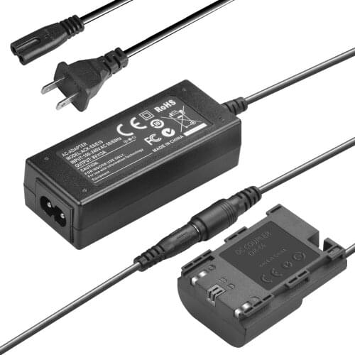 ACK-E6 AC Power Adapter with LP-E6 Dummy Battery Coupler for Canon EOS 5D Mark II III IV 70D/7D 60D/6D 80D 5DS 5DR Camera