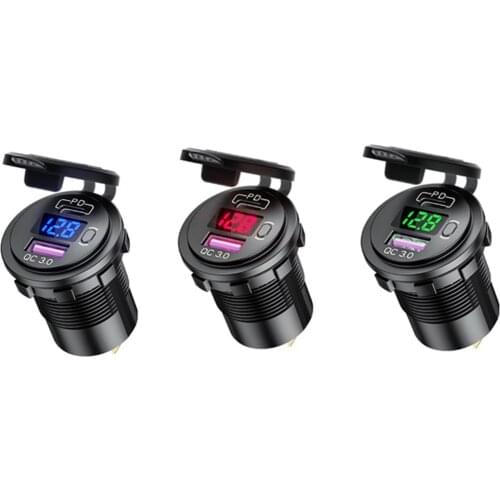 Car Charger Fast Charge 3.0 Port 18W Fast Charger Dual USB Outlet With ON/Off Switch Charger For Car Auto USB Adapter