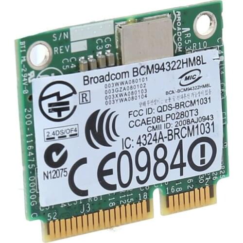 BCM94322HM8L BCM94322 Dual Band 802.11a/b/g/n DW1510 Mini PCIE WiFi Card Adapter 83XB