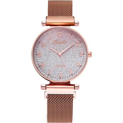 Reloj Mujer Luxury Magnetic Belt Watches for Women Stylish Gradient Color Starry Sky Gold Ladies Watch Fashion Dress Wristwatch