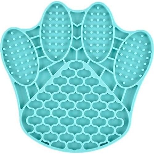 Pet Dog Feeding Slow Food Bowl Claw-shaped Dispensing Mat Feed Plate Silicone Cats Dog Lick Pad Safe No-Toxic Training Plate