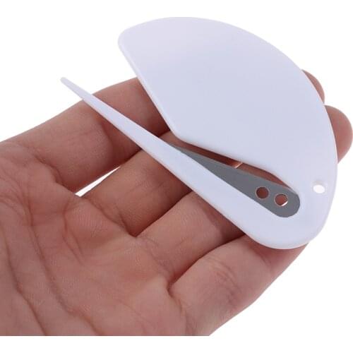 2Pcs / Lot Plastic Mini Letter Opener Mail Envelope Opener Safety Paper Guarded Cutter Blade Office Equipment