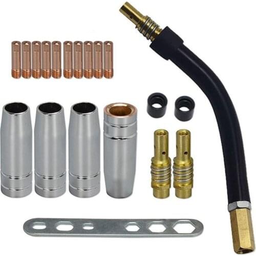 GTBL MB15 15AK Contact Tip 0.8mm M6 & Tips Holder Difuser & Shield Cup & Torch Neck for MB15 15AK MIG Welding Torch 20Pk