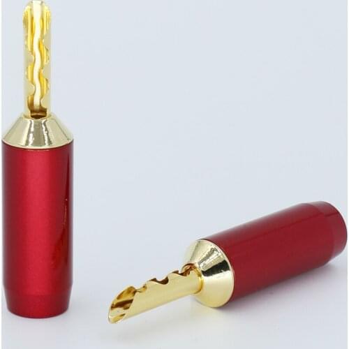 Hi-END 24K Gold Plated BFA Z type Banana Plug, 4mm Banana Connector Jack Adapter