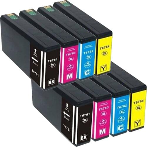 8 Pack Ink Cartridges Compatible for Epson 676 T676XL WorkForce WP-4520, 4530, 4533, 4540, 4590, 4010, 4020, 4023, 4090 Printer