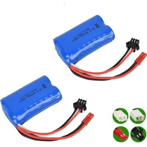 6.4v 14500 500mah Li-ion Battery for Wltoys 18401/18402 Remote Control Off-road Vehicle 6.4v battery for RC toys Car Boat 2PCS
