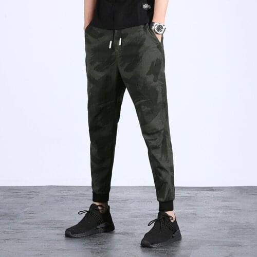 2019 New Summer Mens Camouflage Casual Pants Drawstring Japanese-style Harlan Nine Pants Loose Comfortable Outdoor Leisure
