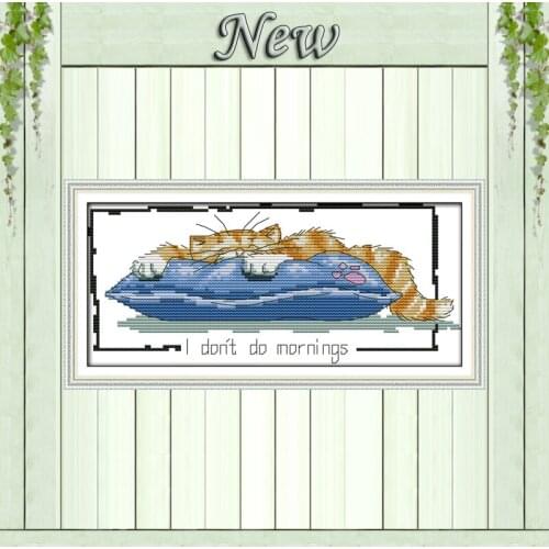 Little lazy cat animal home decor paintings counted printed on canvas DMC 11CT 14CT kits Cross Stitch embroidery needlework Sets