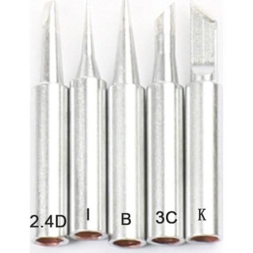 5Pcs I+B+K+2.4D+3C soldering iron pure copper 900M soldering iron head set inside hot bare copper electric soldering iron tip