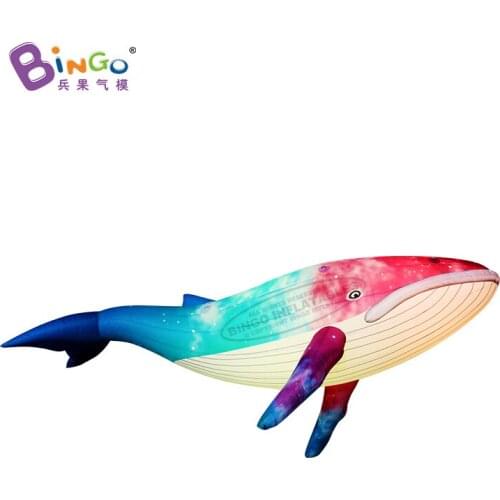Personalized 5m length RGB lights colorful inflatable whale / large air whale balloon for aquarium decoration toys