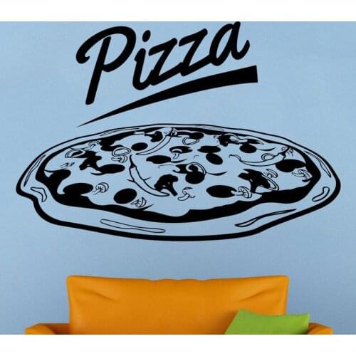 Pizza Sticker Restaurant Decal Poster Vinyl Art Wall Decals Pegatina Decor Mural Pizza Sticker Wall Decal Pizza Glass Sticker