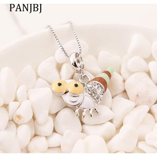 New 100% 925 Sterling Silver Bead Charm Big Eye Bug Worm Pave CZ Pendant Enamel Beads Fit Pandora Bracelet Women Diy Jewelry
