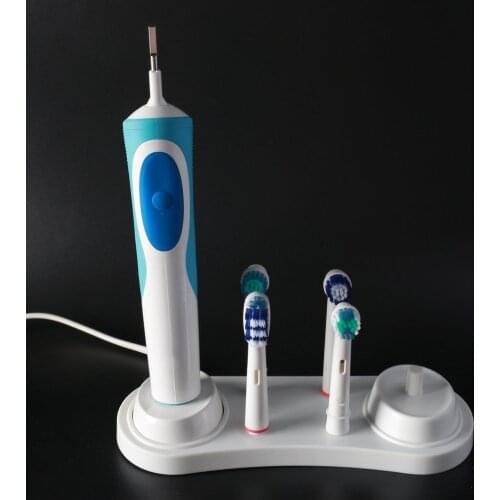 Electric Toothbrush Holder Bracket White 2 Toothbrush Stander Base Support Holder 4 Tooth Brush Heads Base With 1 Charger Hole