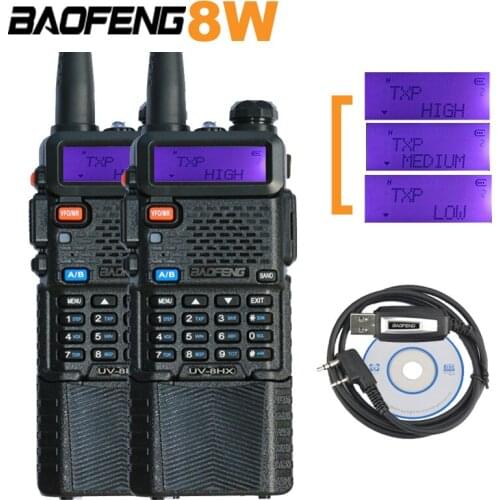 2 PCS Baofeng mini walkie talkie two way radio UV8HX 8w ham transceiver,sister Walkie Talkie with one Nagoya NA-771 antenna