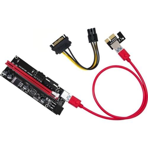 VER009S Plus PCI-E Riser Card PCI Express 1X to 16X USB 3.0 Cable SATA to 6Pin Connector for Graphics Video Card