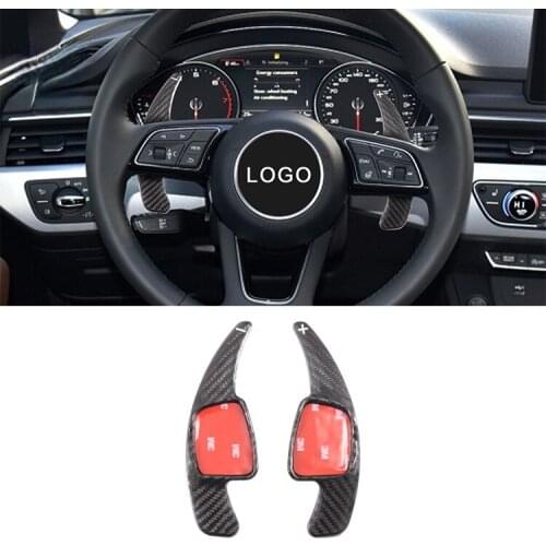 Carbon fiber For Audi A5, S5, SQ5, A3 models paddle steering wheel real carbon fiber modified car interior accessories