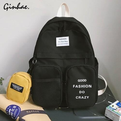 Fashion High Quality Nylon Backpacks Women Large Capacity Letter Travel Bags Ladies Casual Shoulder Bag 2 Pcs/Set school bag