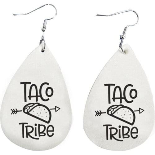 Faux Leather Earrings I Love Birria Tacos Ramen Trend For Women