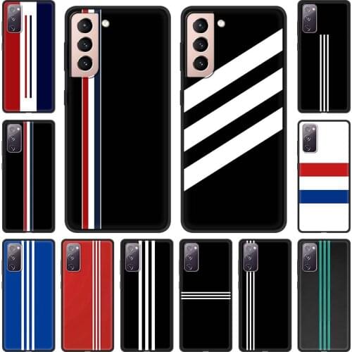 Sports Brand Stripes Phone Case For Samsung Galaxy S20 FE S21 Plus Shell For Samsung S21 S20 Ultra Smartphone Back Cover