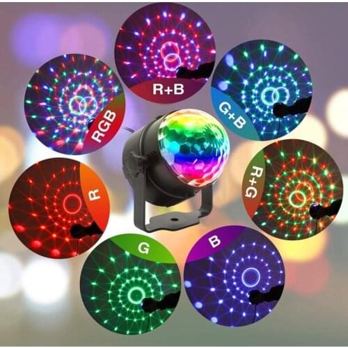 LED Mini Projection Crystal Magic Ball Light DJ Colorful Rotating Stage Light Birthday Party Wedding KTV Lamp Remote Control