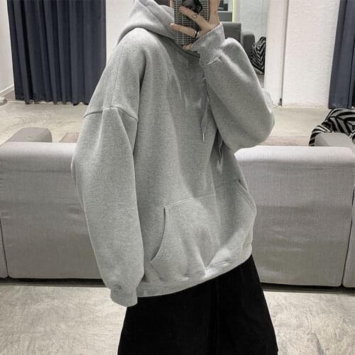 Autumn Hooded Sweatshirt Mens Fashion Solid Color Casual Hoodies Men Streetwear Wild Loose Hip-hop Pullover Hoodie Mens S-5XL