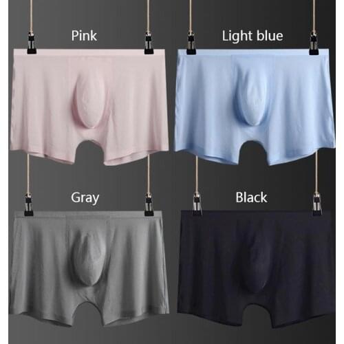 Sexy man underwear boxers shorts ice silk male underwear mens seamless underpants Half Clear boxer shorts boxer cueca masculina