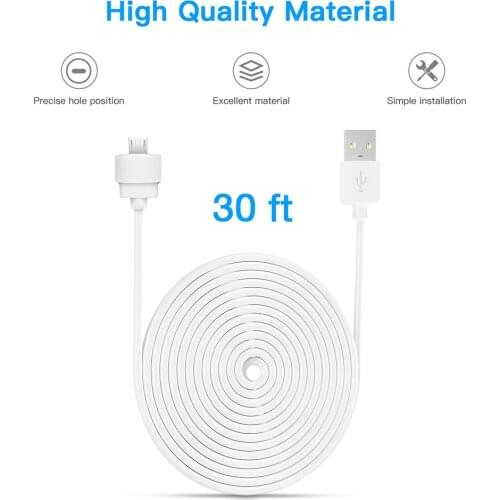 USB Cable Compatible with Blink Mini 6m / 9m Power Extension USB Cable Charger Cable for Indoor Plug-in Camera Extension Cable